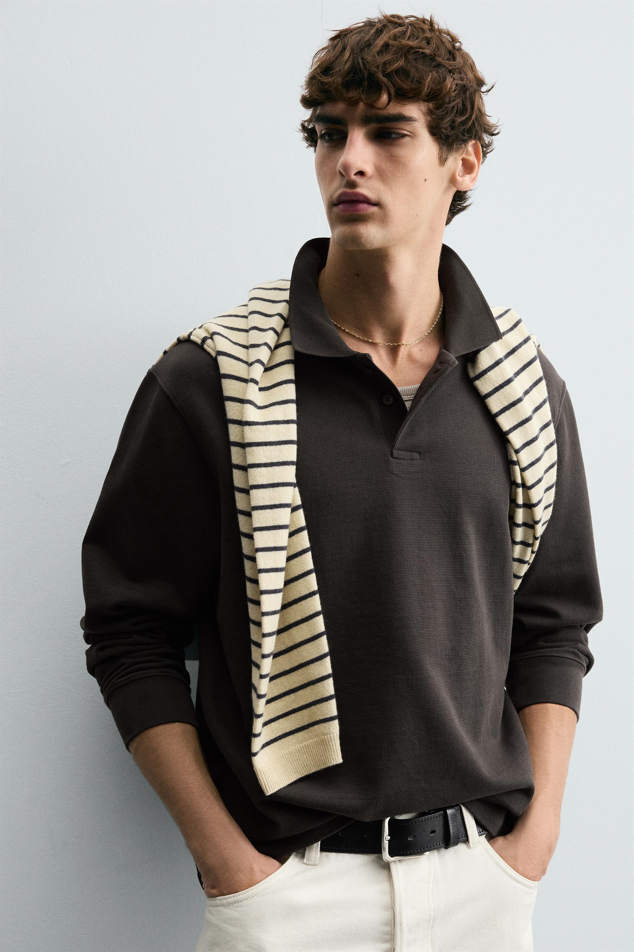 WASHED TEXTURED POLO SHIRT