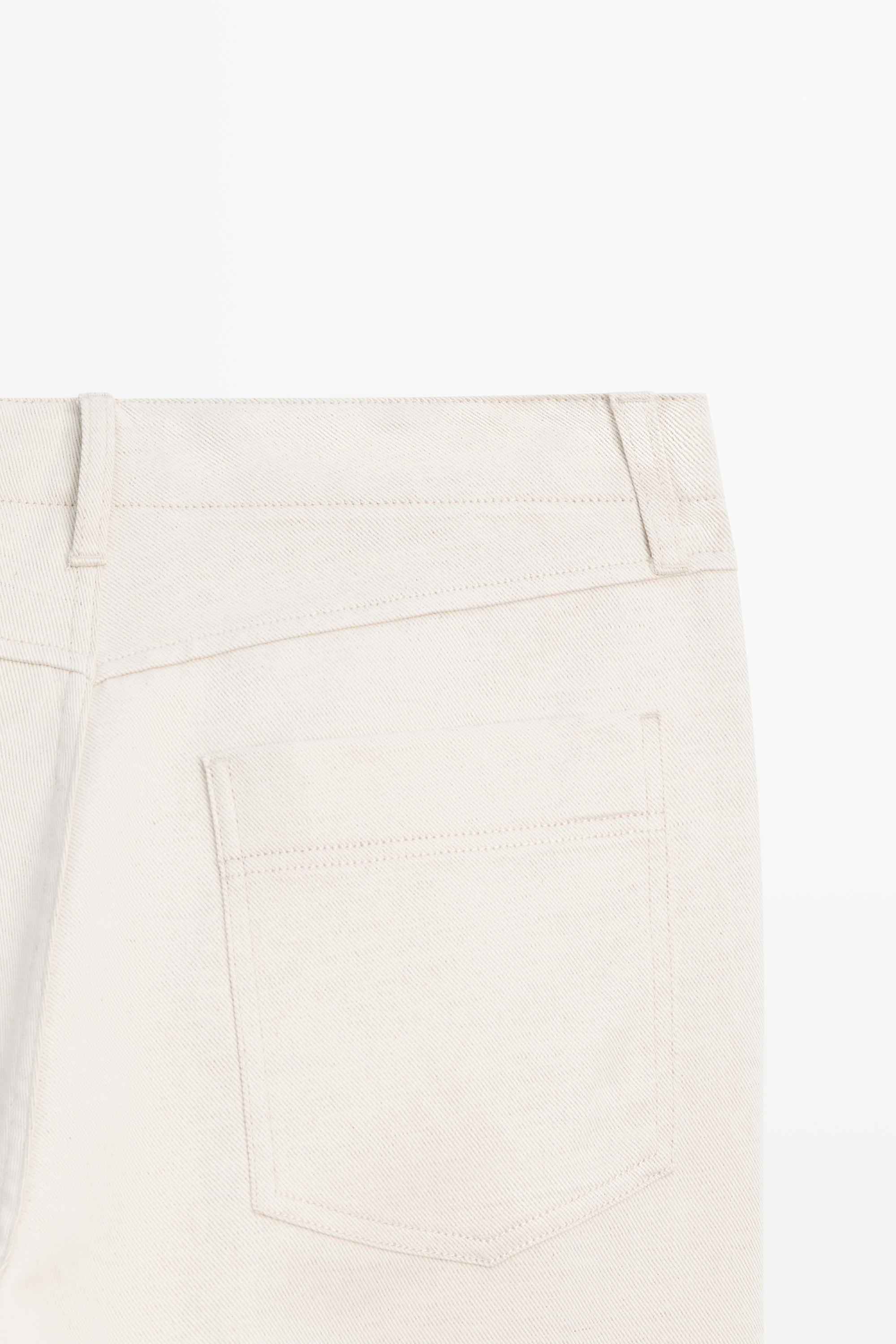 Cotton and linen tapered fit jeans