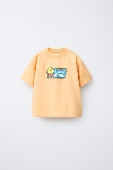 Zara ICE CREAM PRINT T-SHIRT - Light orange