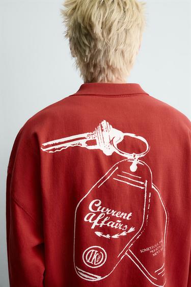KEYRING PRINT POLO SHIRT - Red by Zara - Image 4