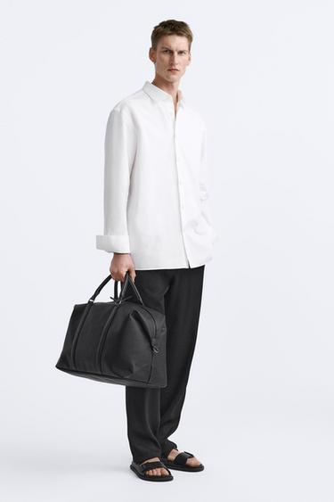 СУМКА-БОУЛИНГ С ТИСНЕНИЕМ — Черный от Zara — изображение 0