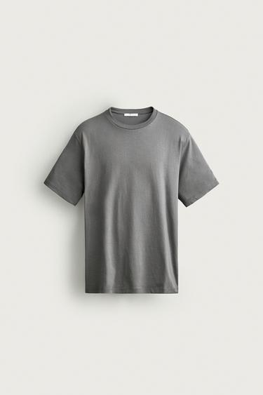 Zara BASIC MEDIUM WEIGHT T-SHIRT - Mid-gray