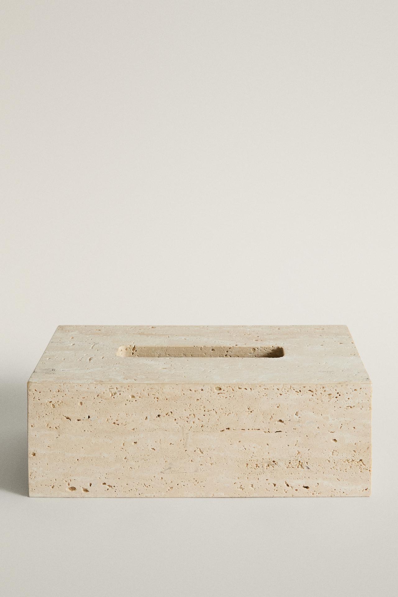 BEIGE MARBLE TISSUE BOX — Beige