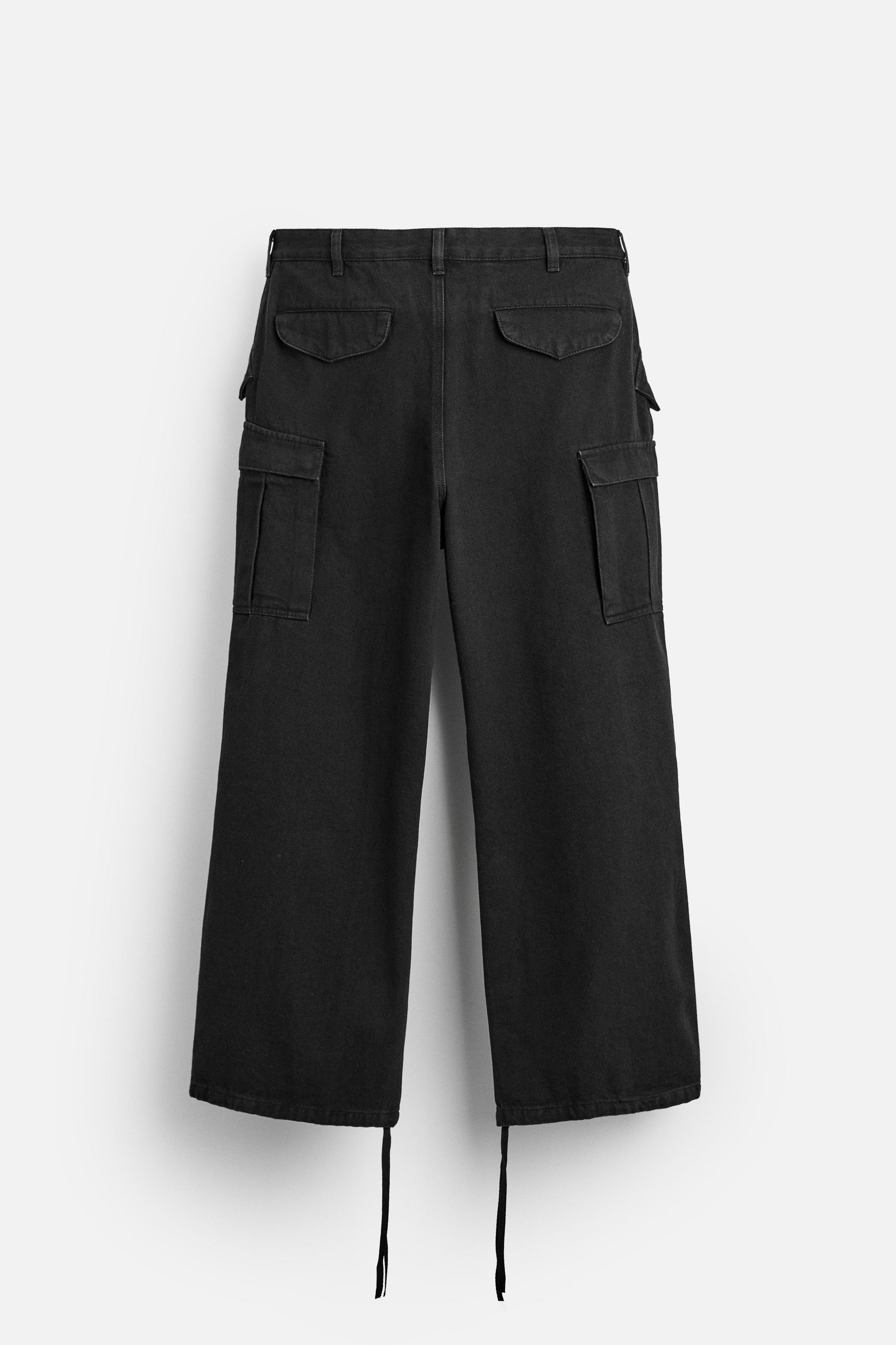 Black cargo pants zara deals