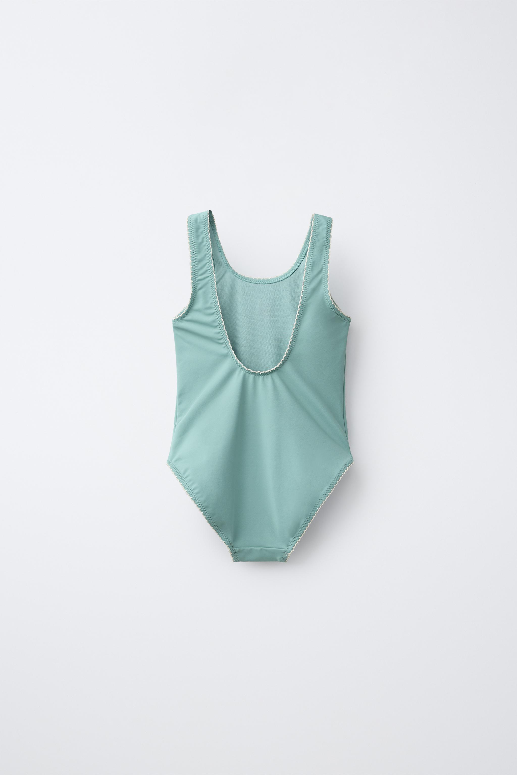 6-14 YEARS/ EMBROIDERED STRAWBERRY SWIMSUIT