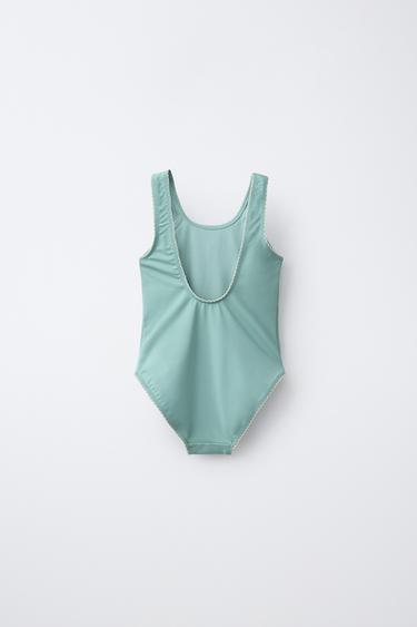 6-14 YEARS / EMBROIDERED STRAWBERRY SWIMSUIT - Green / Blue by Zara - Image 1