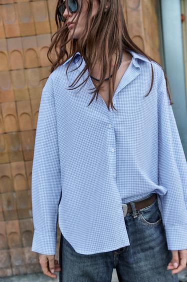 CAMISA OXFORD CUADROS - Azul / Blanco de Zara