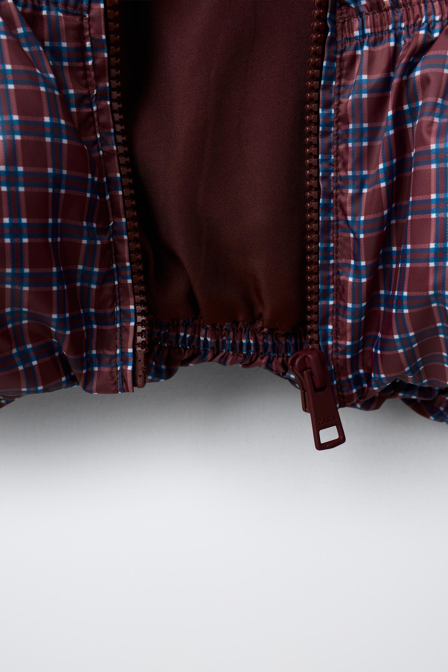 Детская куртка Zara Checked Quilted, цвет: Бордовый — фото 8