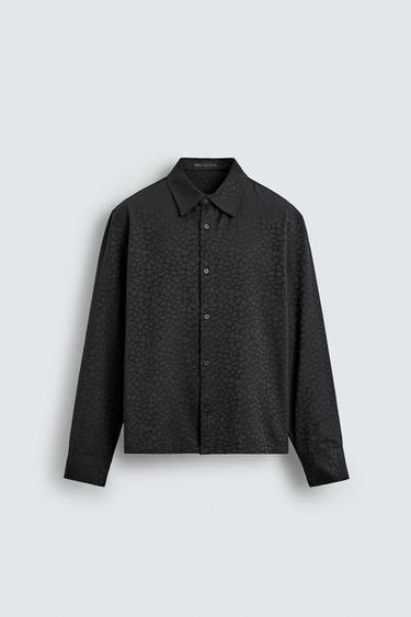 GEOMETRIC JACQUARD SHIRT - Black by Zara - Image 6