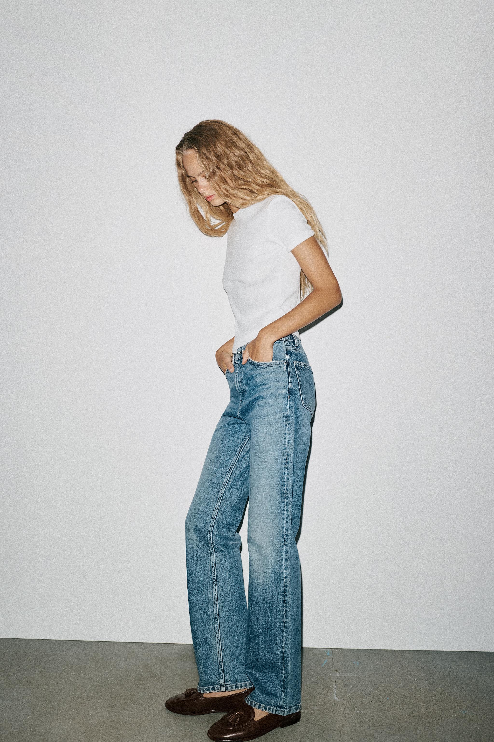 TRF STRAIGHT LEG JEANS WITH A HIGH WAIST