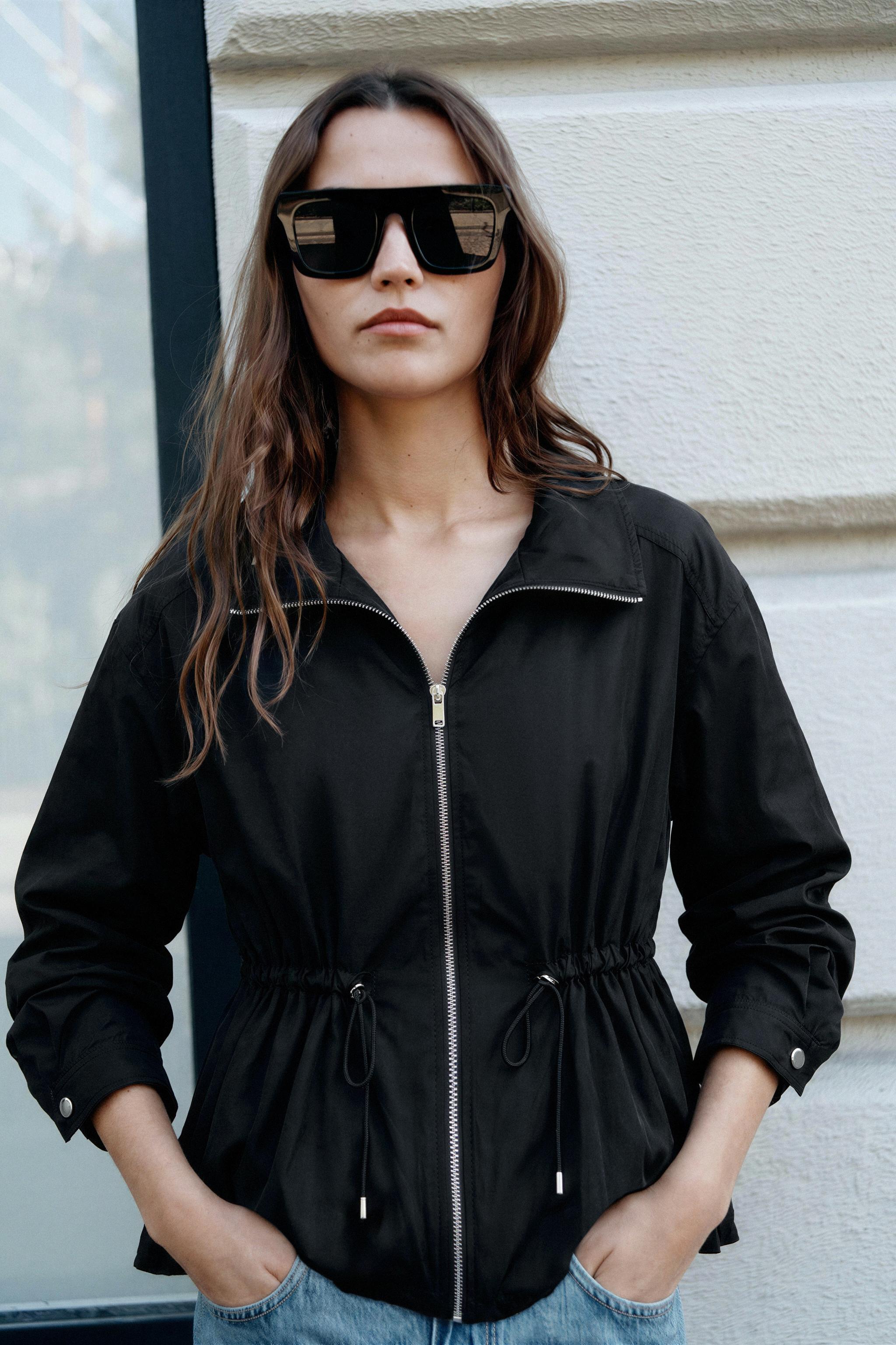 PADDED STAND-UP COLLAR JACKET - Black | ZARA United States
