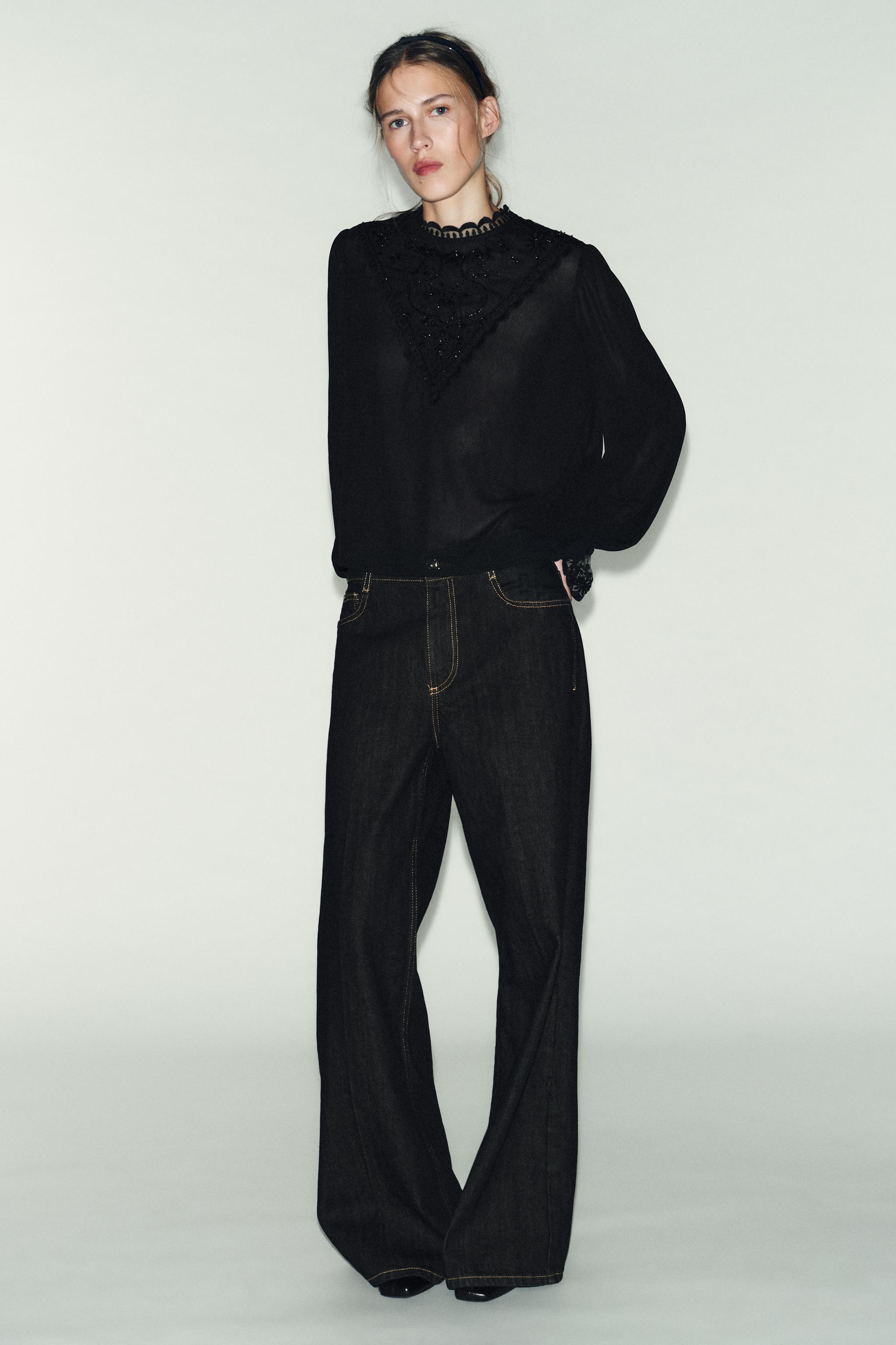 EMBROIDERED LONG SLEEVE TOP