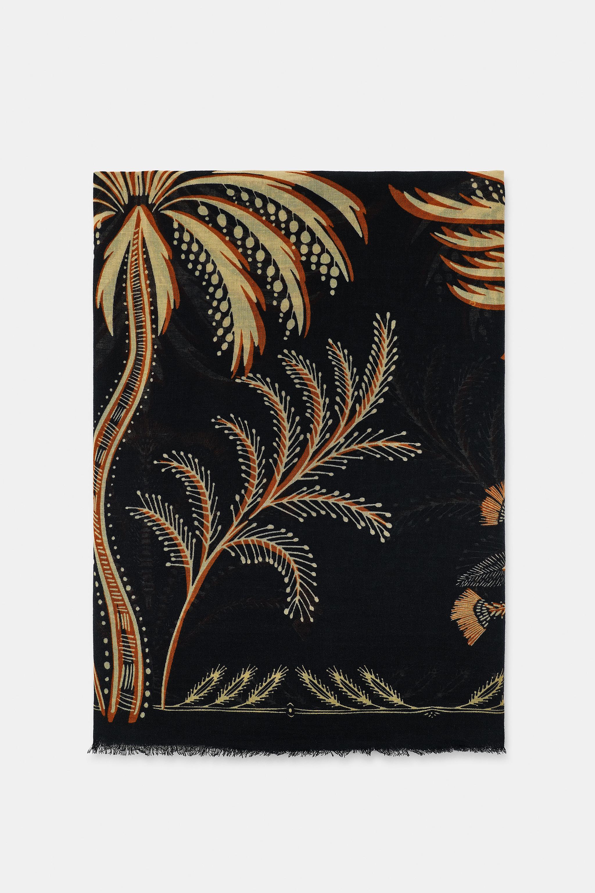 PRINTED LINEN SCARF