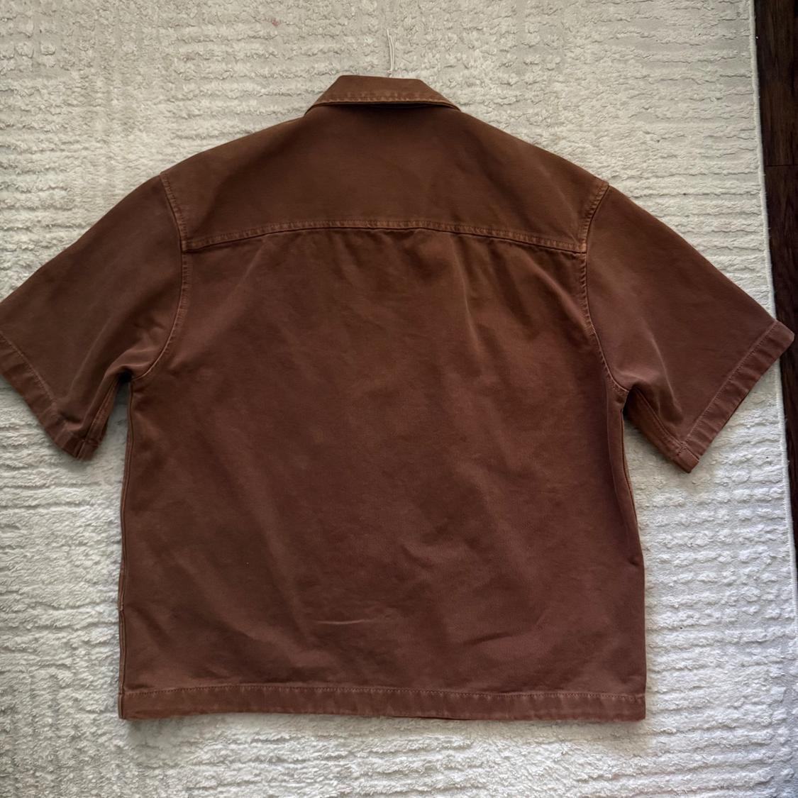 BROWN ZIPPER COLLARED SHIRT - Image 2
