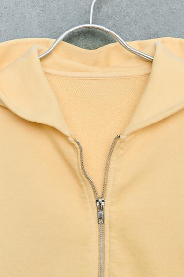 STORIESZ - RELAXED FIT MEDIUM WEIGHT ZIP-UP HOODIE - Light yellow by Zara - Image 2