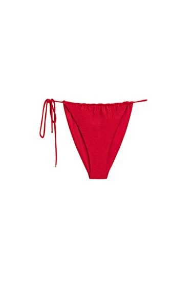 Zara Shimmer side-tie bikini bottoms - Red