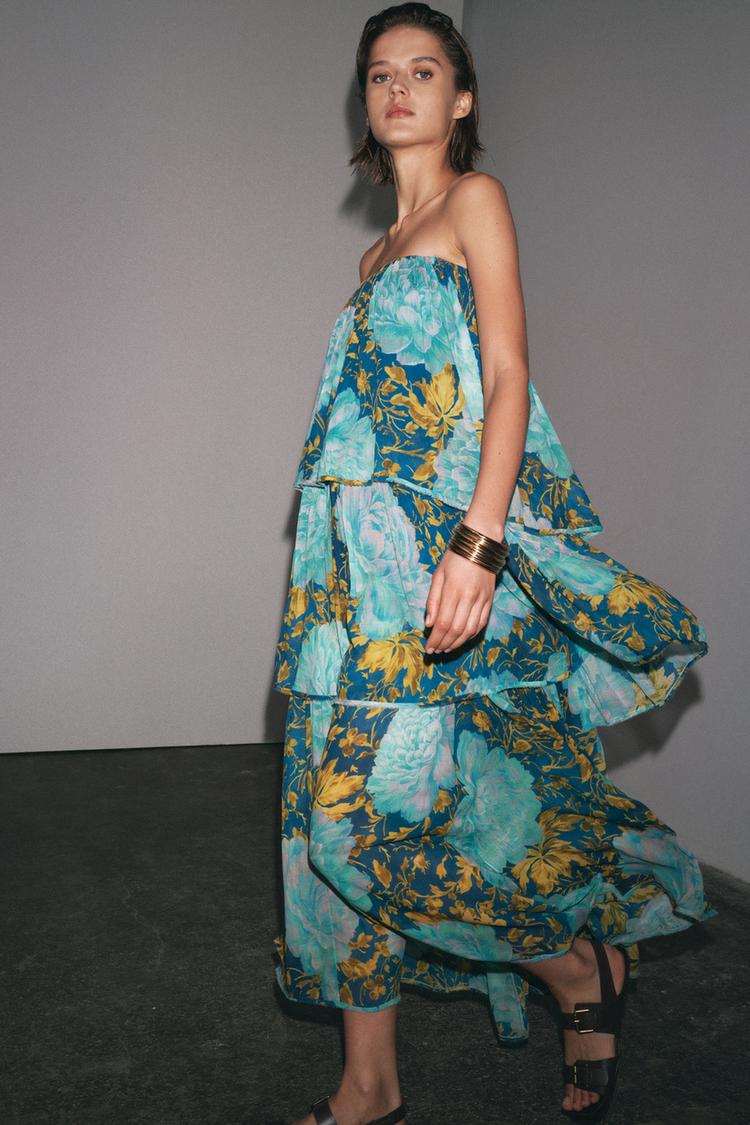 Robe Fleurie Zara Robe Zara Femme 2021 Robe Verte Fleurs Zara Outlet