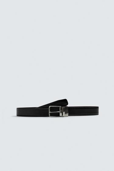 REVERSIBLE LEATHER BELT - Black by Zara