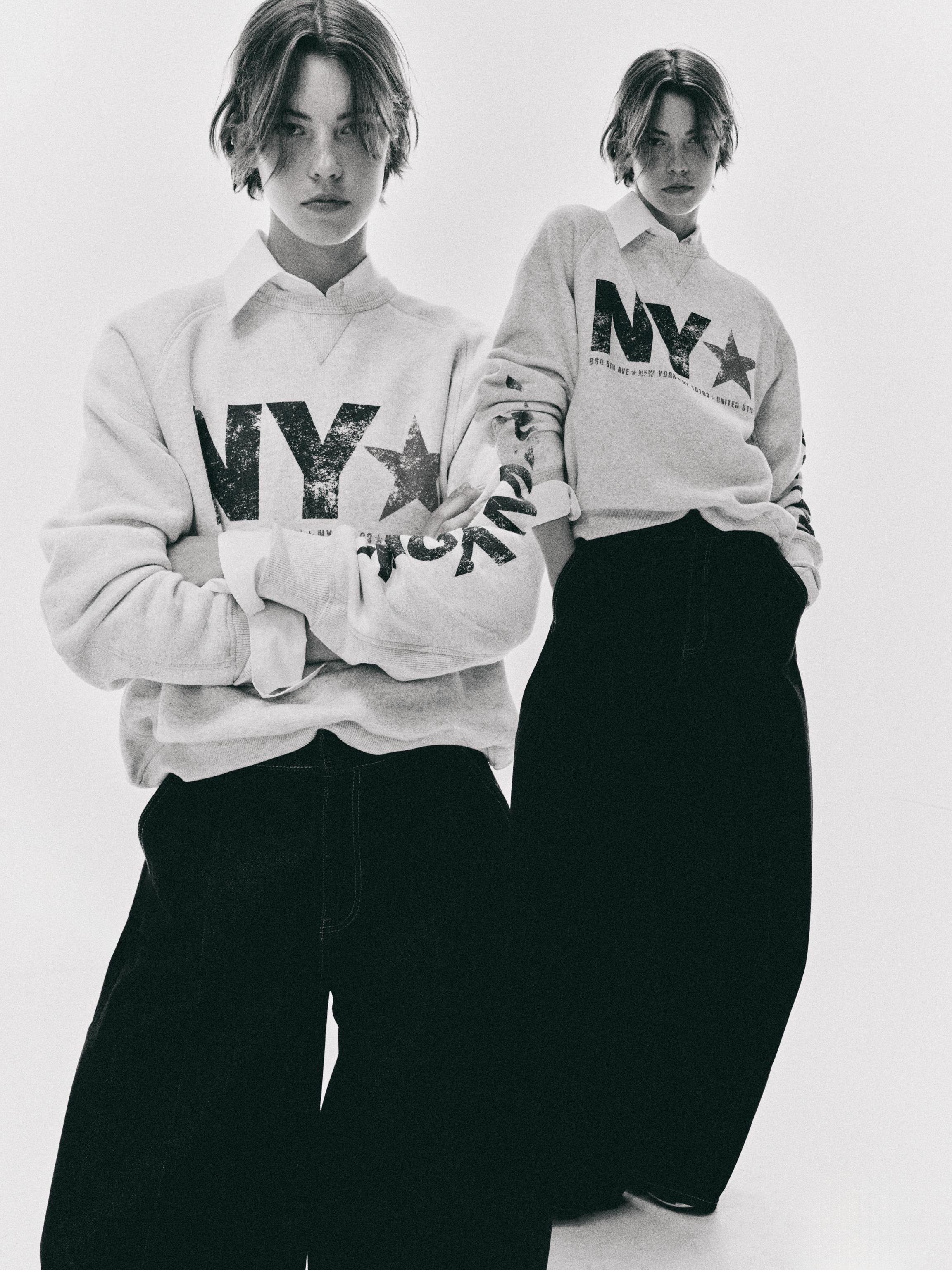 OVERSIZE TEXT SWEATSHIRT — Gray marl