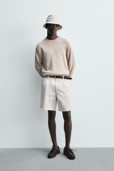 REGULAR FIT COTTON-LINEN JUMPER - Ecru by Zara