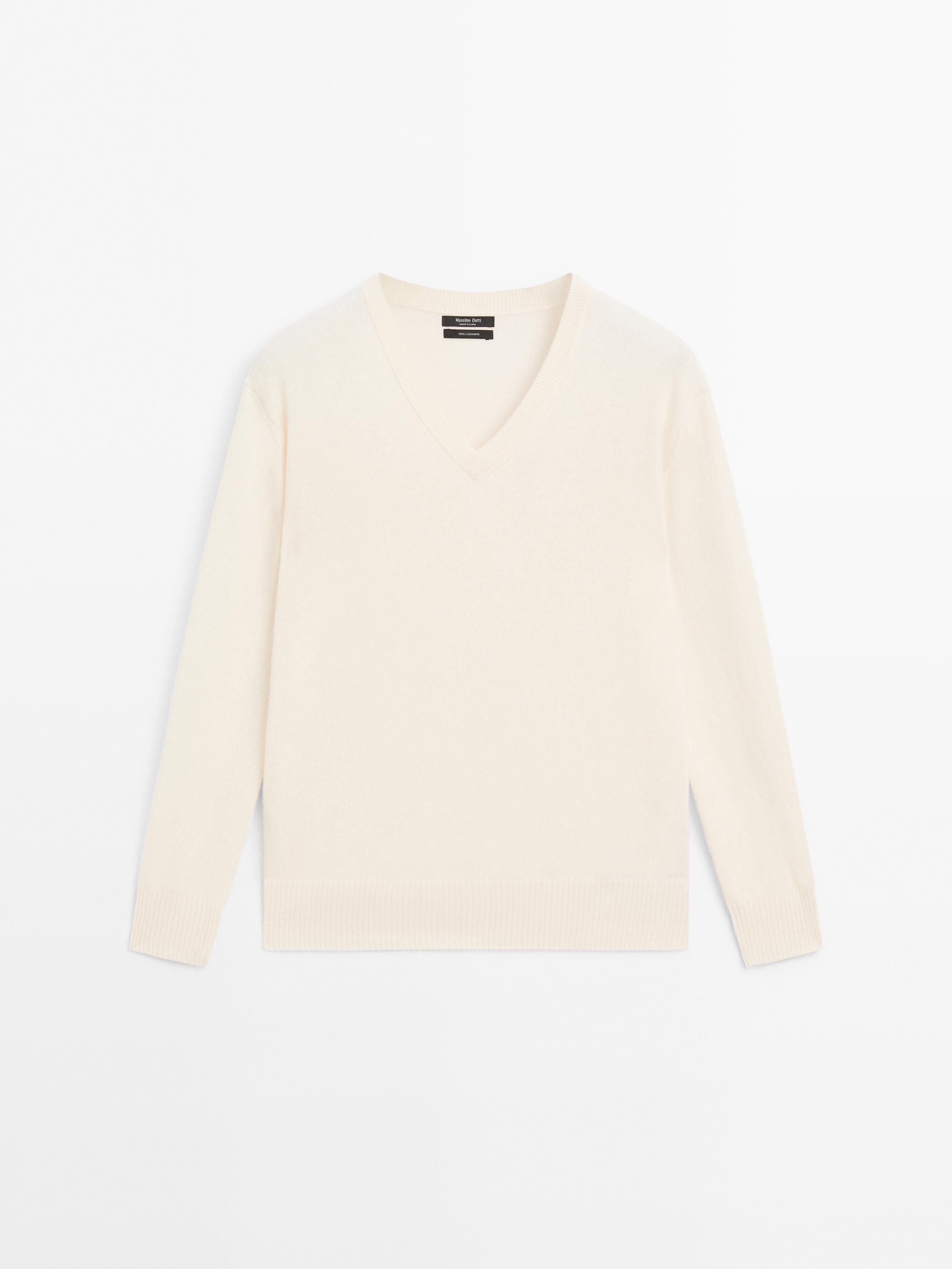 Knit 100% cashmere V-neck sweater