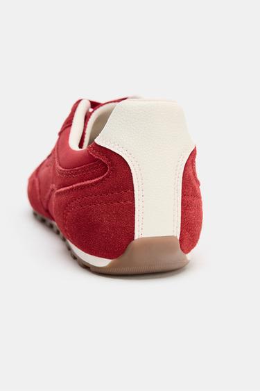 LEATHER TRAINERS - Red by Zara - Image 5