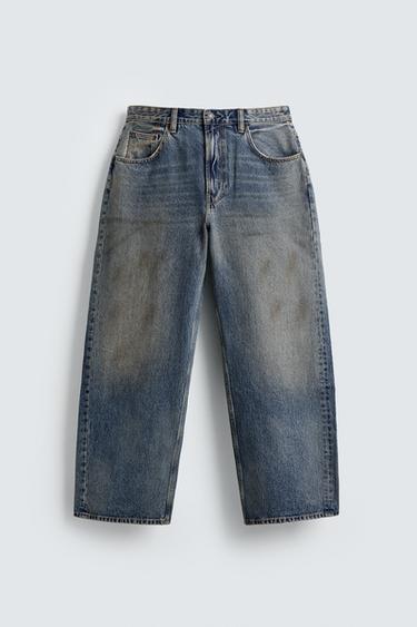 VINTAGE-EFFECT BAGGY FIT JEANS - Mid-blue by Zara