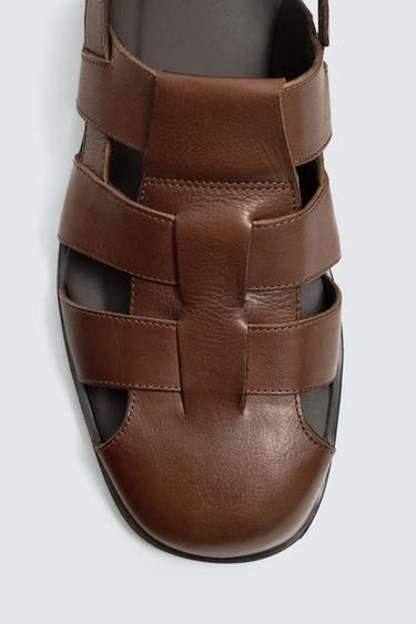 LIMITED EDITION LEATHER CAGE SANDALS - Brown by Zara - Image 2