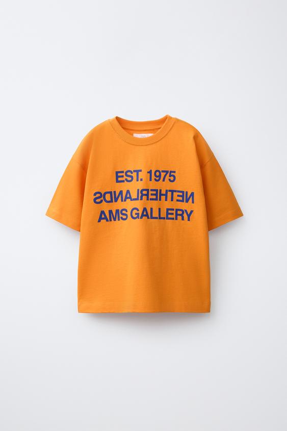 CONTRAST SLOGAN T-SHIRT - Orange by Zara - Image 0