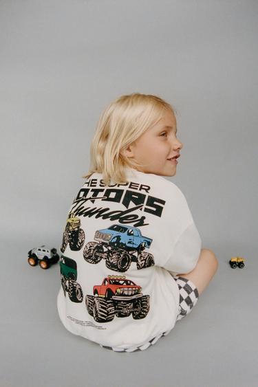 Zara 汽車印花運動衫 - 裸色