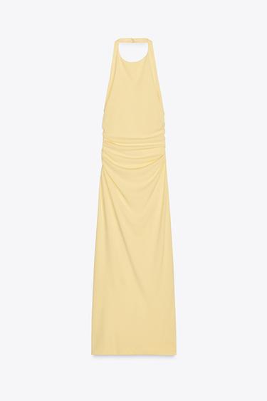 HALTER MIDI DRESS - Yellow by Zara - Image 0