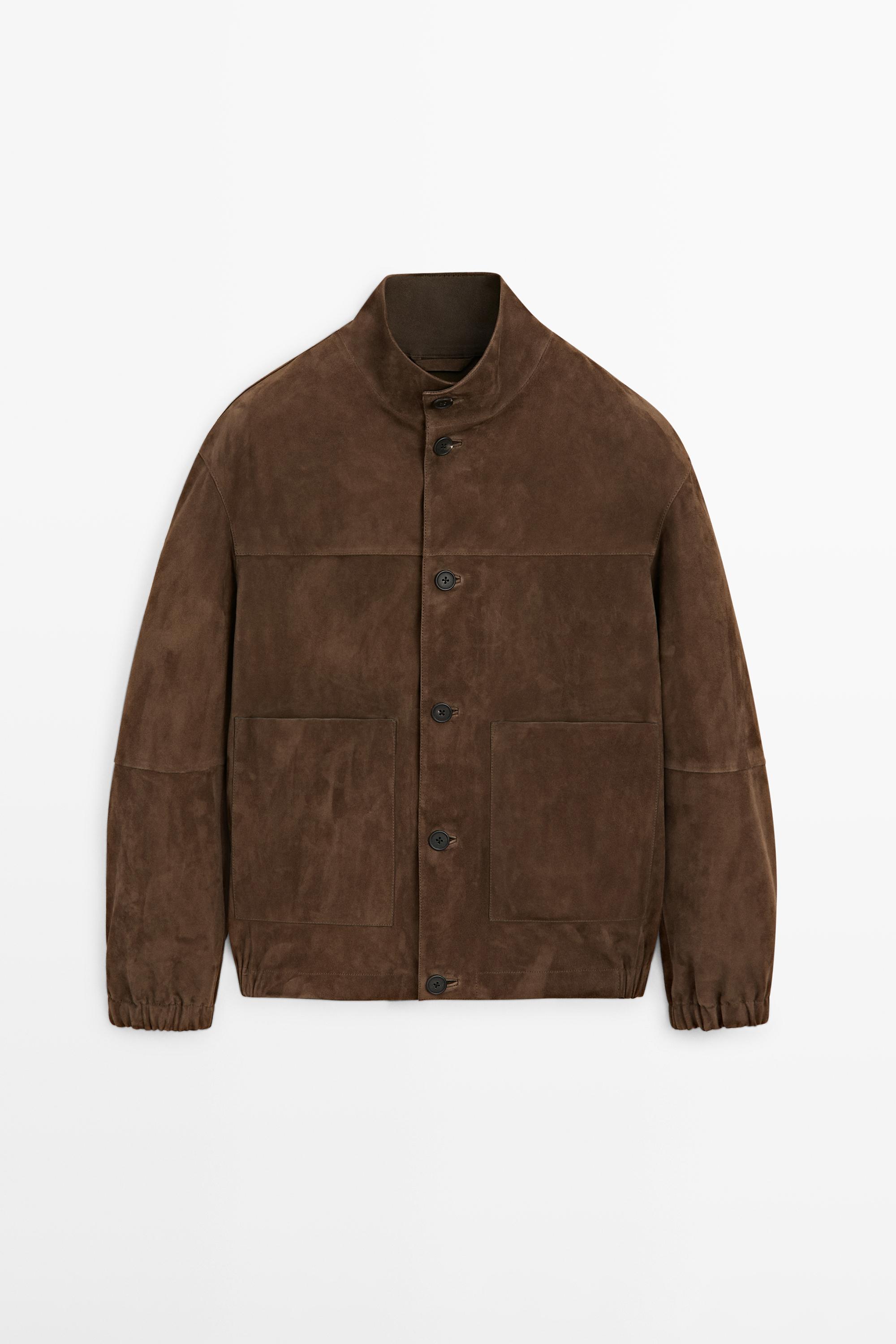 Blouson en cuir et daim