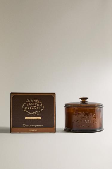 (350 G) SALTED CARAMEL SCENTED CANDLE - كريمي الخاص بـ Zara