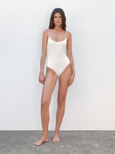 Zara Swimsuit with back ring detail - Oyster-white - Image 0