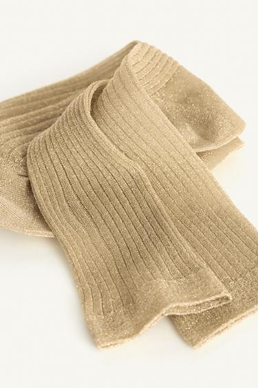 LIMITED EDITION METALLIC THREAD SOCKS - Gold by Zara - Image 5