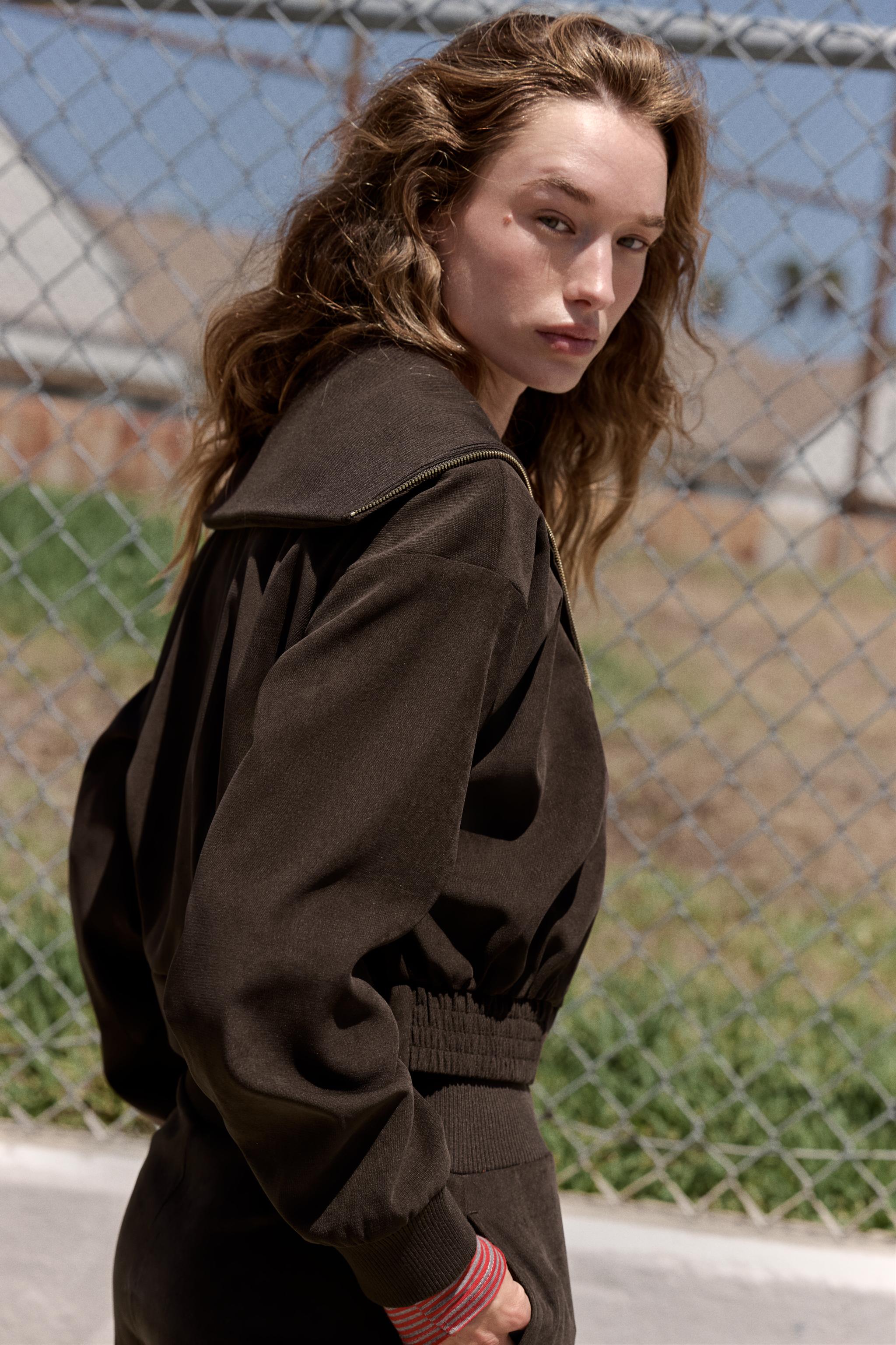 CROPPED RIB-COLLAR JACKET
