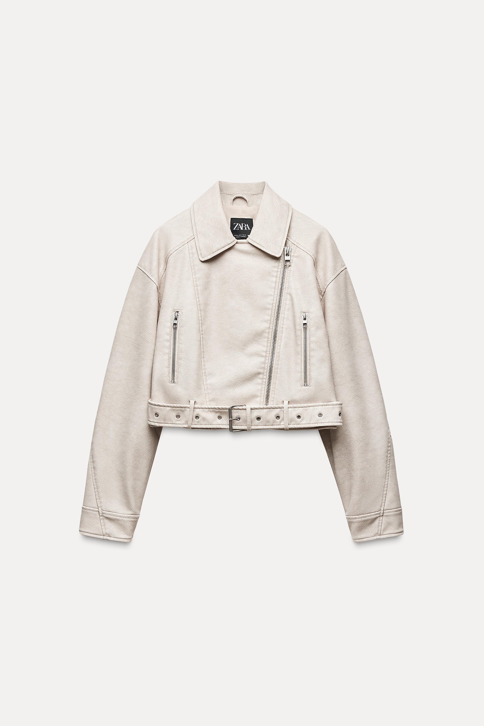 Zara biker jacket deals white NWOT