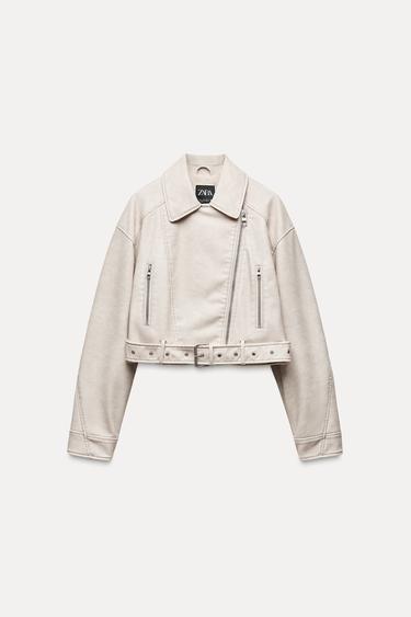 KRTK BUNDA BIKER Z IMITACE KَE - pinav bl od Zara