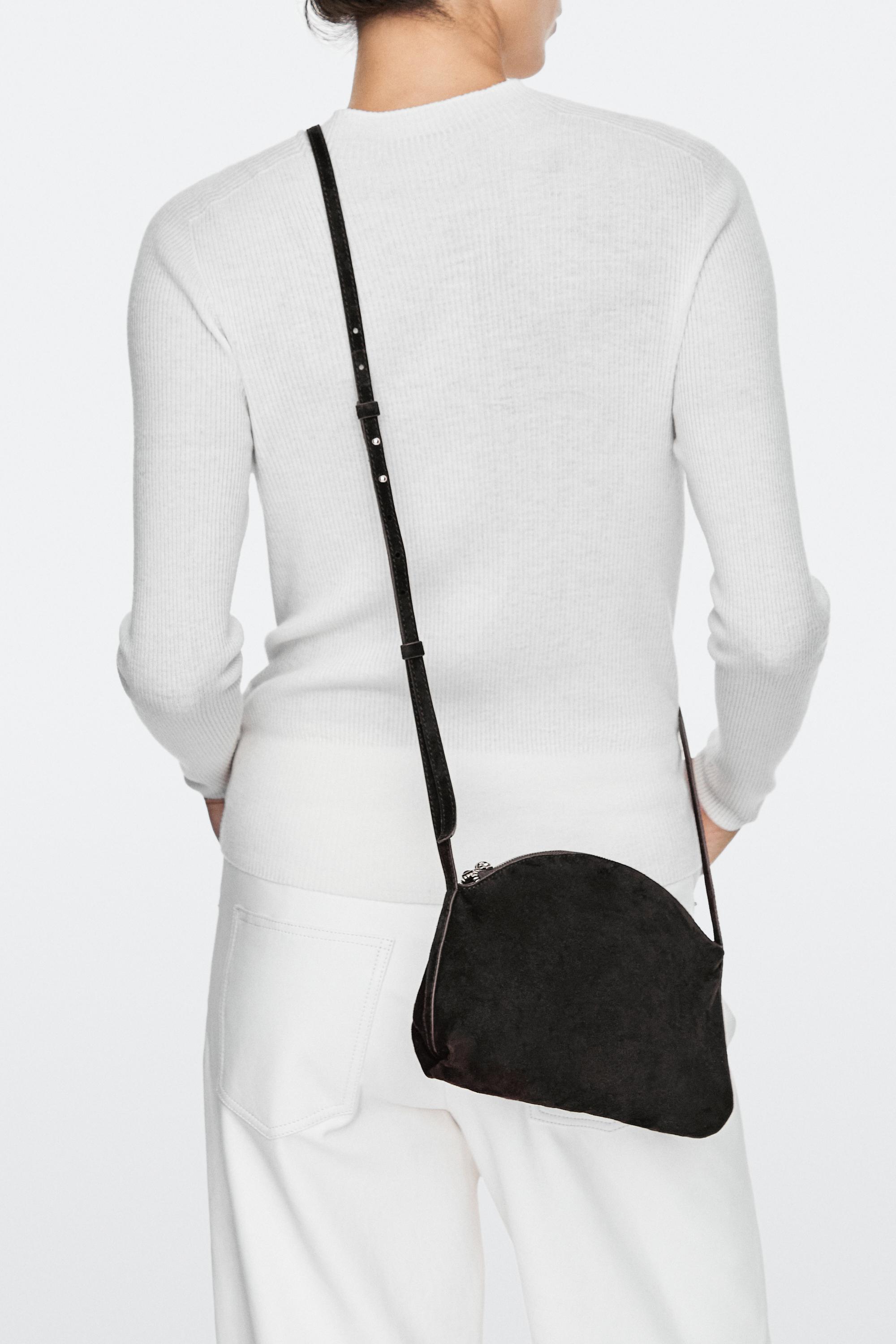 Split suede leather crossbody bag - Chocolate | ZARA United States