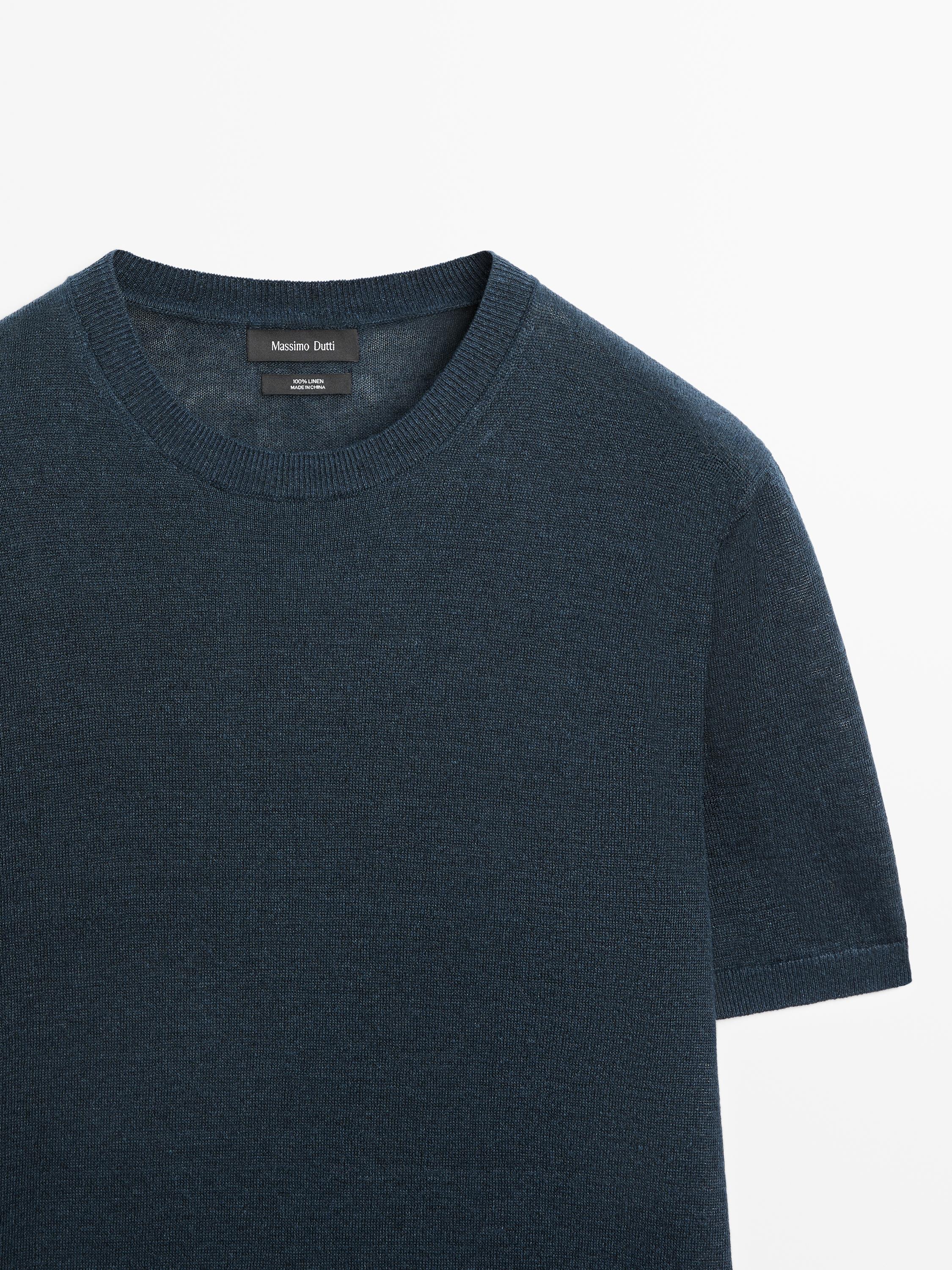 Lightweight 100% linen knit T-shirt