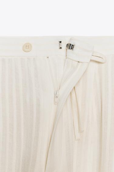 PANTALON RAYÉ POIGNETS ZW COLLECTION - Écru de Zara - Image 5
