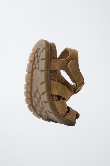 LEATHER BAREFOOT CAGE SANDALS - Dark tan by Zara - Image 8