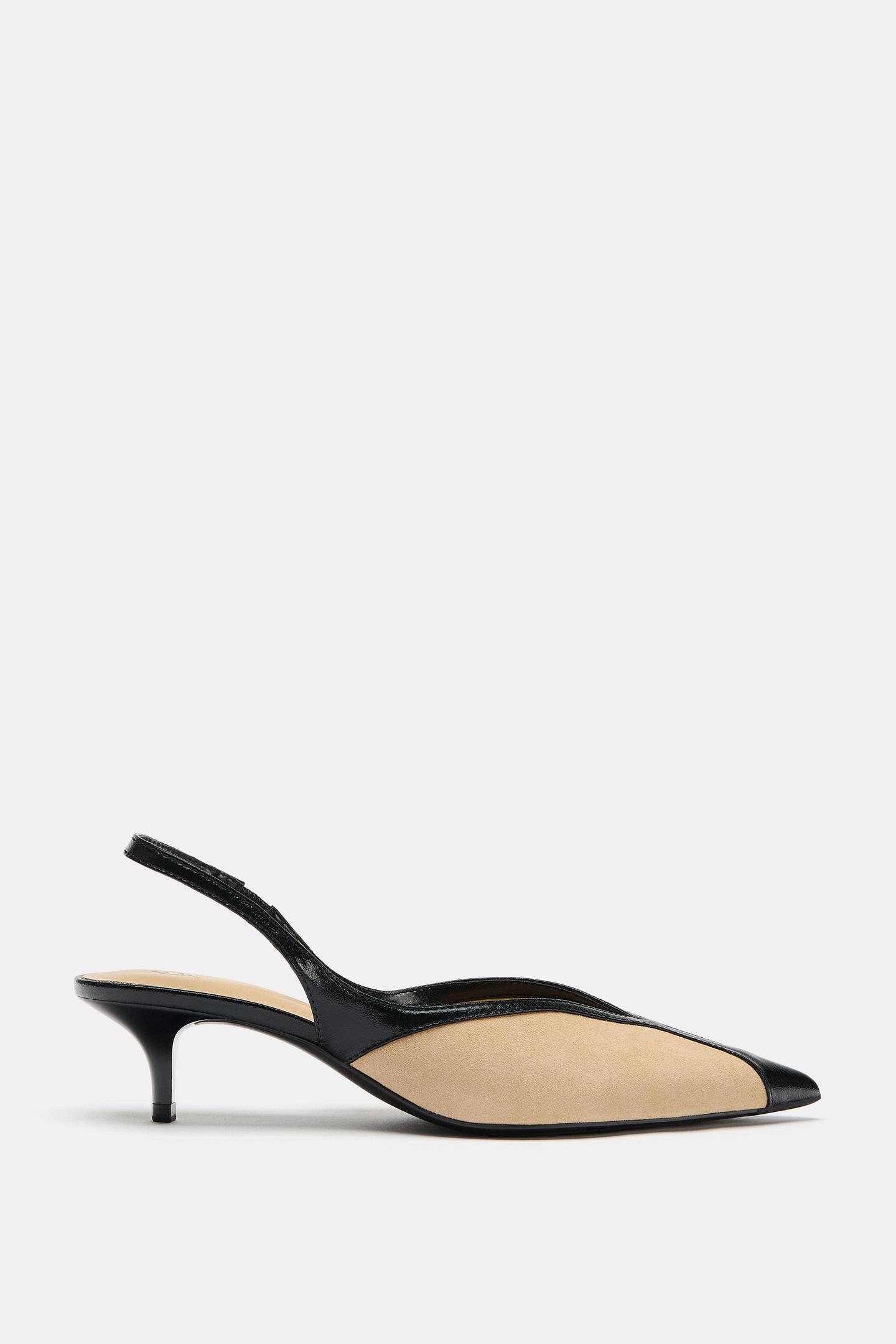 Женские туфли Zara Combined Slingback Heels, цвет: Разноцветный — фото 1