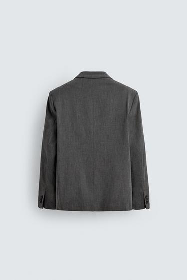 Zara DOUBLE BREASTED WOOL BLAZER - Gray marl
