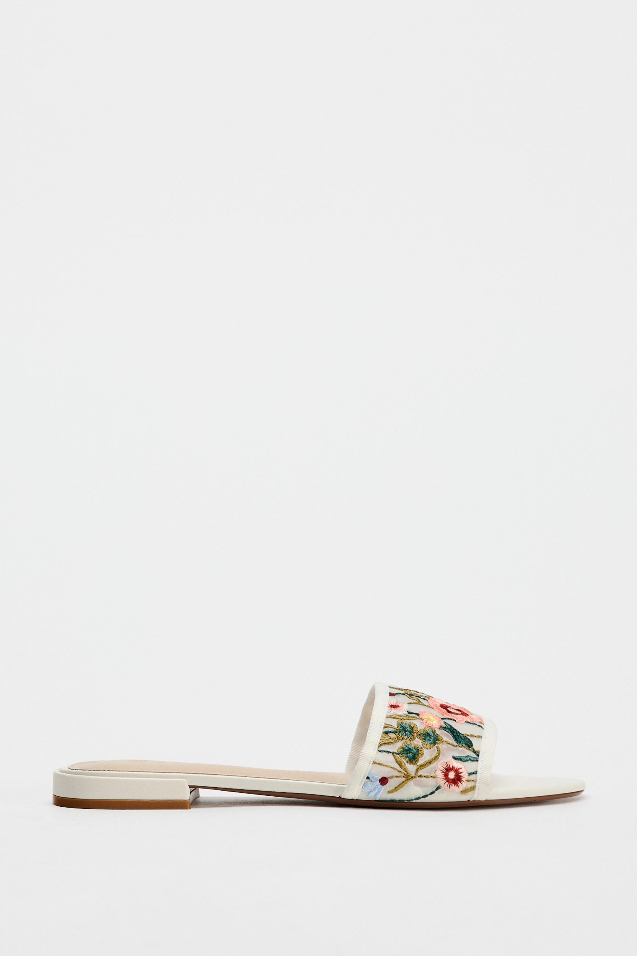Zara white slides sales