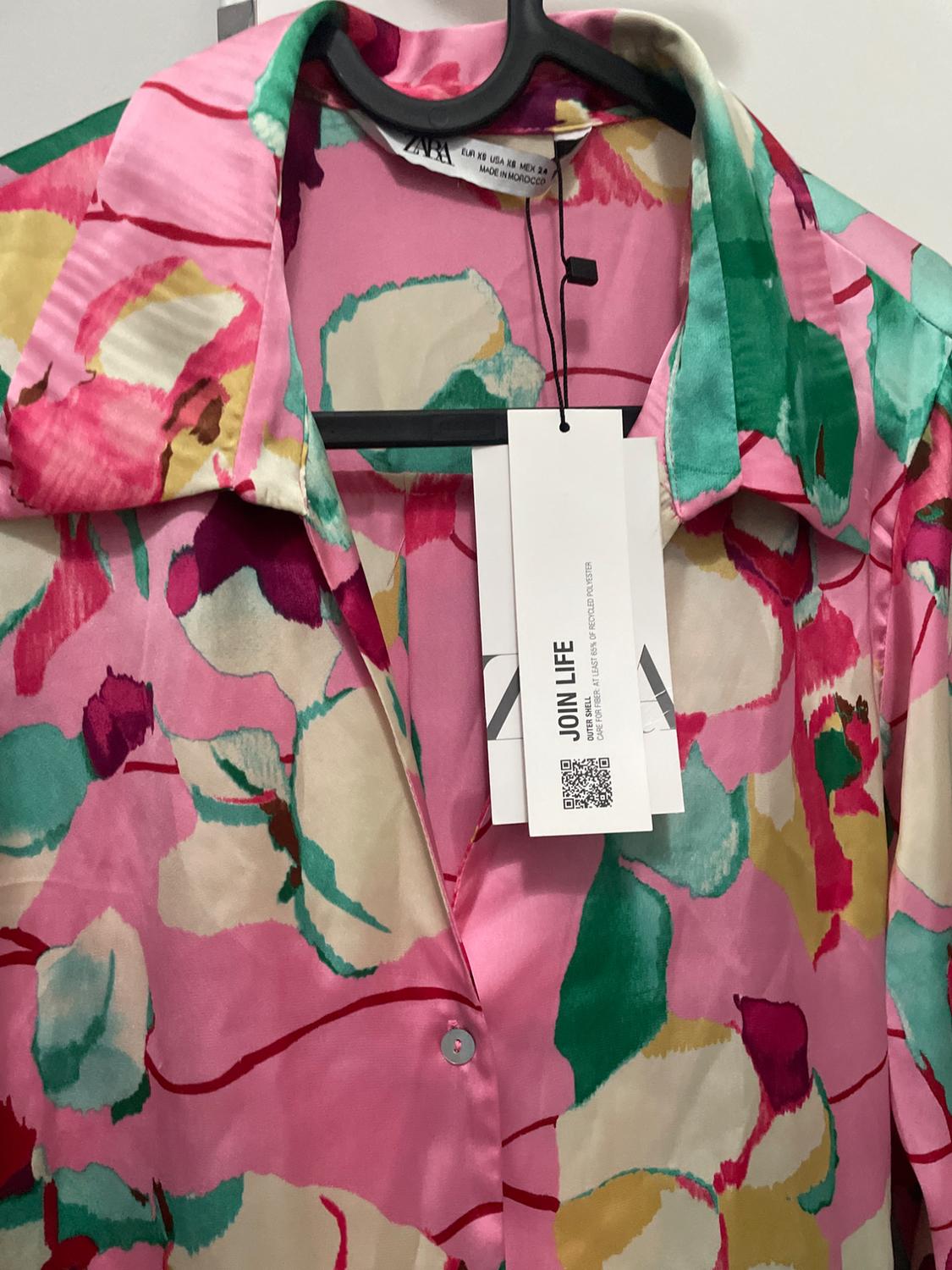 FLORAL SATIN BLOUSE - Image 2