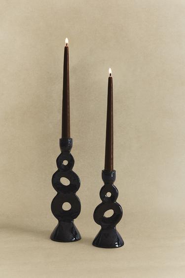 CERAMIC CANDLEHOLDER - Black by Zara