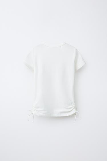 T-SHIRT WITH MODAL CUT-OUT BOWS - White by Zara - Image 1
