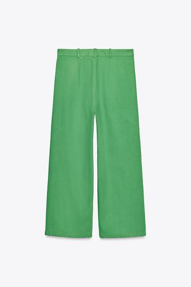 LIMITED EDITION HIGH-WAIST TROUSERS - Green by Zara - Image 5