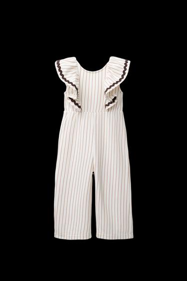 STRIPED SCALLOP JUMPSUIT - Ecru by Zara